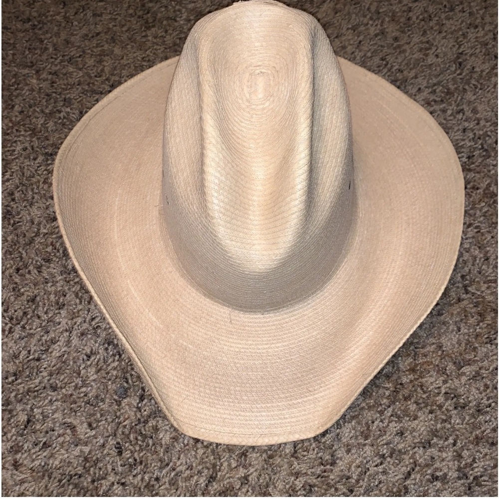 RESISTOL George Strait Design Cowboy Hat Self-Conforming Size 7 1/4 Palm Leaf